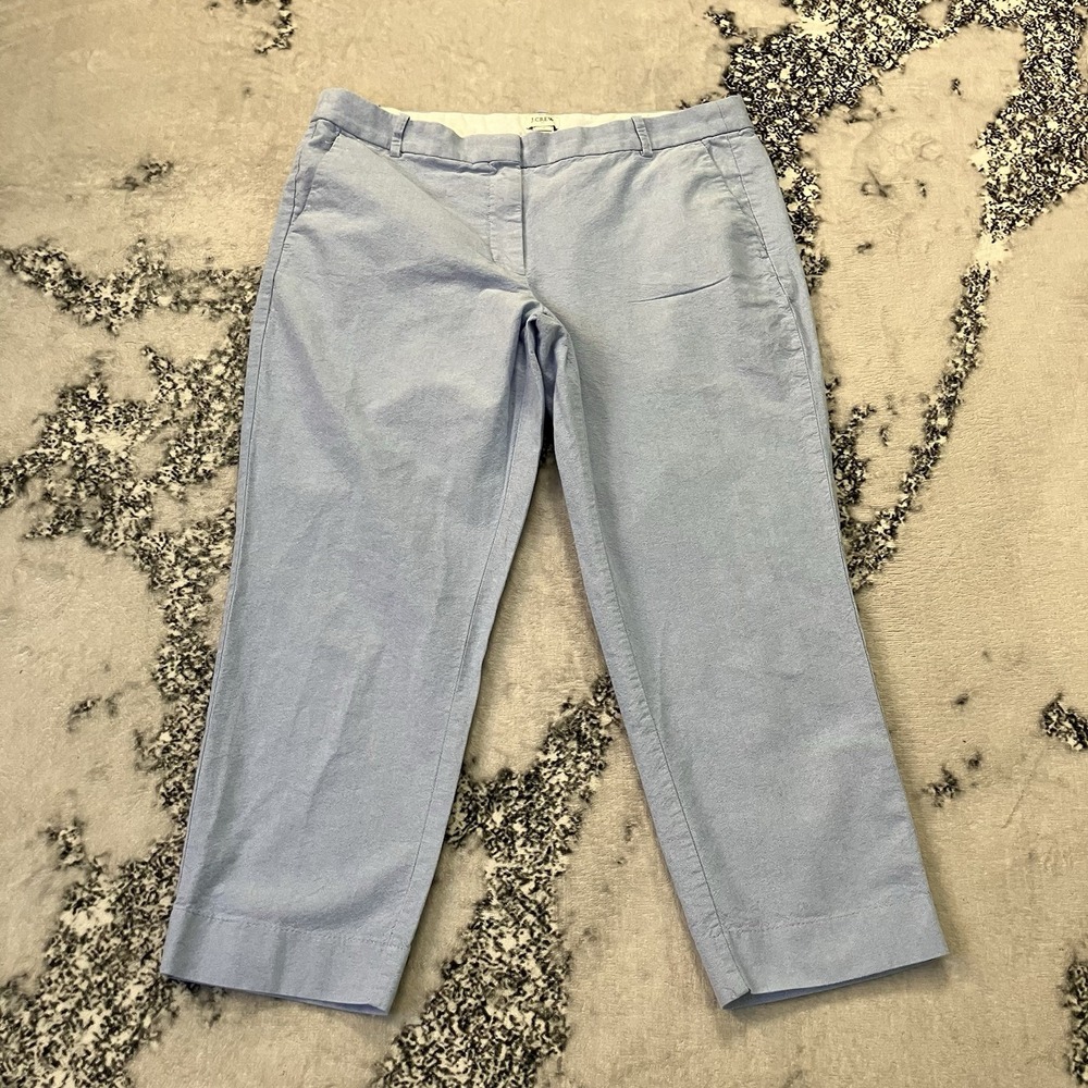 J.Crew Women's Size 14 Light Blue Slim Boyfriend Cotton Chino Ankle Pants Casual